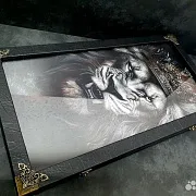 Нарды под стеклом «Львиное сердце» — красивый подарок — фотография 6