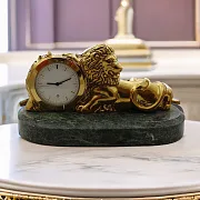 Ручная работа: Сувенирные настольные часы с бронзовым львом — фотография 1