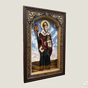 Святой Спиридон Тримифунтский икона резная — оригинальный подарок — фотография 2