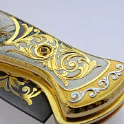 Дамасский складной нож «Леопард» — необычный подарок — фотография 5