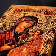 Икона Богоматери Иверская. Ручная работа — оригинальный подарок — фотография 6