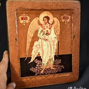 На память: Икона деревянная "Ангел Хранитель" — фотография 3
