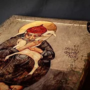 На память: Икона "Св. Спиридон Тримифунтский" старение — фотография 6