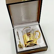 Златоустовский латунный подстаканник «Узор» в подарок — фотография 3
