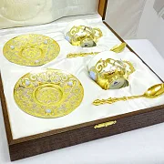 Кофейная пара из фарфора "Агат". Златоуст — необычный подарок — фотография 2