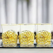 На память: Бокалы для виски "Паук" 3шт. Позолота — фотография 1