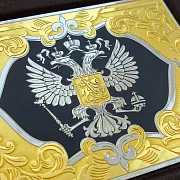 Кожаный зажим «Герб» №2 — оригинальный подарок — фотография 5