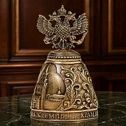 Бронзовый колокольчик «Москва. Герб РФ» — красивый подарок — фотография 1