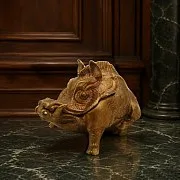 Шкатулка для колец «Кабан» из бронзы — необычный подарок — фотография 1
