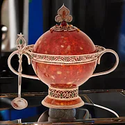 Сахарница декоративная из янтаря с ложечкой в подарок — фотография 1