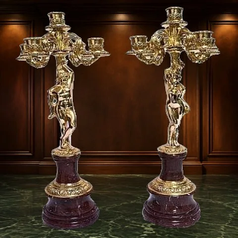 На память: Подсвечники «Адам и Ева» из бронзы и креноида