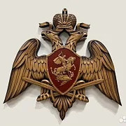 Герб Росгвардии, резной из бука — необычный подарок — фотография 1