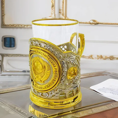 Подарочный бронзовый подстаканник «USSR»