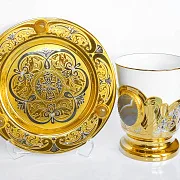 Фарфоровая кофейная пара "Агат". Златоуст — оригинальный подарок — фотография 5
