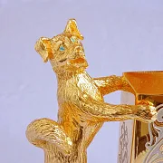 Подставка для визиток "Собака". Позолоченный — красивый подарок — фотография 4