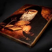 Икона "Монах Шарбель" дерево, ручная работа — оригинальный подарок — фотография 4