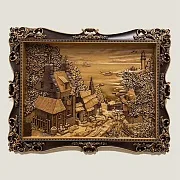 На память: Резное панно «Таверна» из бука — фотография 1
