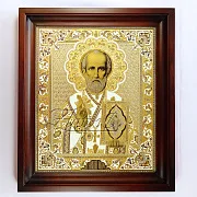 Икона Николая Чудотворца /в киоте/ №2. Златоуст — необычный подарок — фотография 2