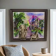 В подарок: Картина «Вечерняя прогулка. Арфа» на ониксе с подсветкой — фотография 1
