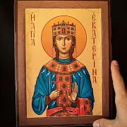 Подарочная деревянная Икона "Святая Екатерина" — фотография 1