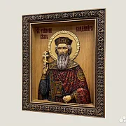Подарочная икона резная из дерева Святой Князь Владимир — фотография 3