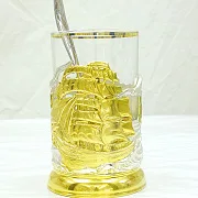 Латунный подстаканник «Корабли» в подарок — фотография 4