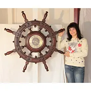 Подарочные часы-штурвал «Адмирал», 8 ручек, диаметр 1180 мм — фотография 5