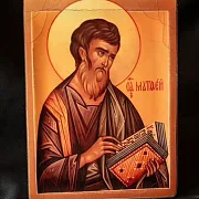 Икона деревянная "Святой Апостол Матвей" — красивый подарок — фотография 4