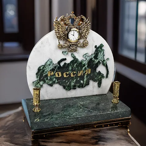 Часы «Россия» с гербом и подставками в подарок