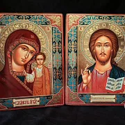 Венчальная пара. Казанская Богоматерь и Спас — красивый подарок — фотография 1